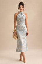 Jacquard A-Line/Princess Strapless Mini Homecoming Dresses with Bow & Pearls (SHI22370329)