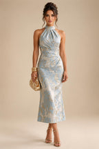 A Line Scoop 3/4 Sleeve Long Mixed Mother of the Bride Dresses with Sequins (SHI22500171)