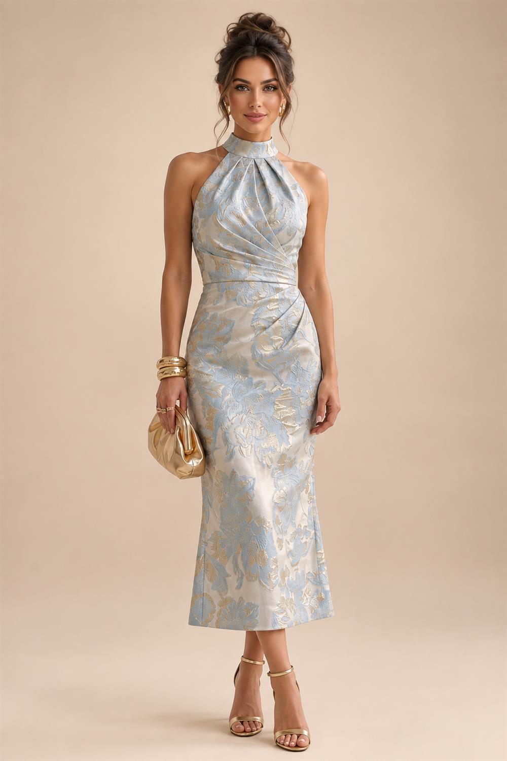 Scoop Neck Chiffon Floor-Length Mother of the Bride & Groom Jumpsuit with Lace Appliques (SHI22501558)