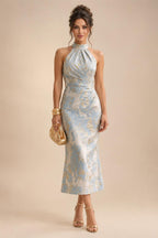 A-Line/Princess One Shoulder Tea-Length Mother of the Bride & Groom Dresses with Ruffles & Ruched Waist (SHI22501283)