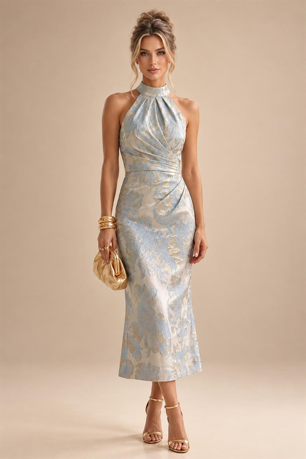 A-Line Chiffon Cape Sleeves Floor-Length Mother of the Bride & Groom Dresses with Ruched Waist (SHI22500705)