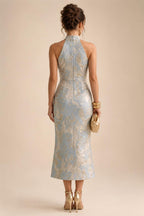 A Line V Neck Short Sleeve Chiffon Ruched Mother of the Bride Dresses with Sequin Embroidery (SHI22500231)