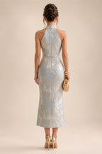 A-Line/Princess V-Neck Floral Embroidery Maxi Mother of the Bride & Groom Dresses with Ruched Waist (SHI22501624)