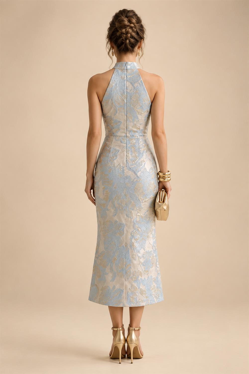 Jacquard A-Line/Princess Strapless Mini Homecoming Dresses with Bow & Pearls (SHI22370329)