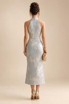 Sheath Floral Jacquard Off Shoulder Mother of the Bride & Groom Dresses with Flower (SHI22500777)