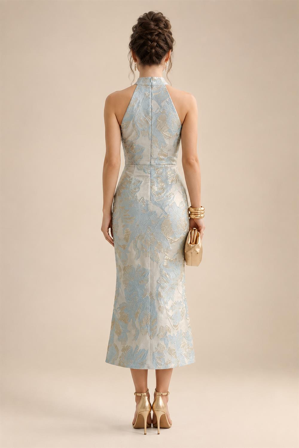 Sheath/Column One Shoulder Floral Embroidery Floor-Length Mother of the Bride & Groom Dresses with Side Draped Sash (SHI22501617)