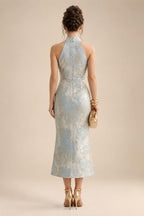 Sheath/Column One Shoulder Floral Embroidery Floor-Length Mother of the Bride & Groom Dresses with Side Draped Sash (SHI22501617)
