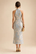 A-Line/Princess V-Neck Satin Tea-Length Mother of the Bride Dresses with Flower (SHI22500080)