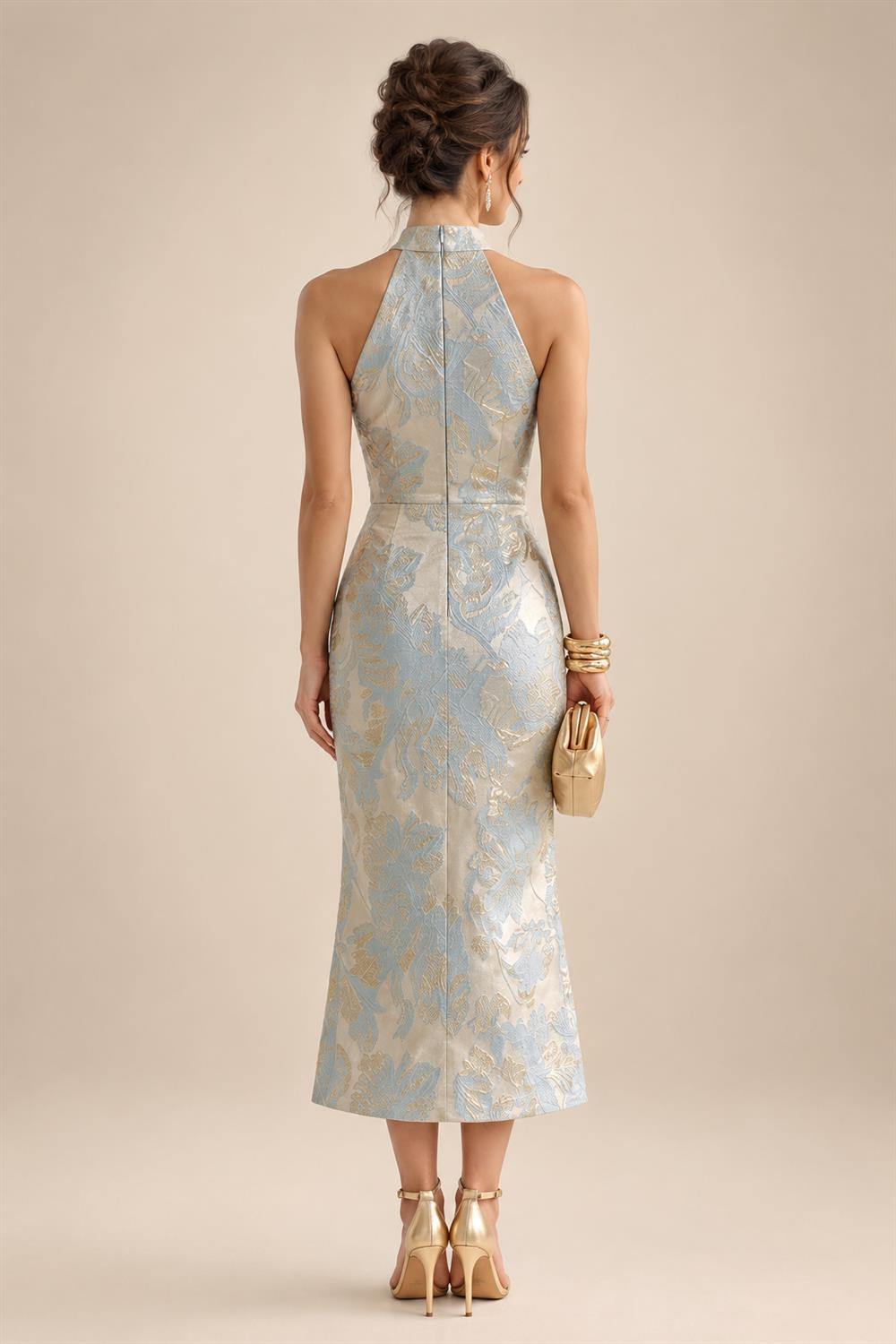 Satin Scoop Neck Mother of the Bride & Groom Dresses with 3D Flower (SHI22500338)