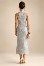 Jacquard A-Line/Princess V-Neck Floor-Length Mother of the Bride & Groom Dresses with Belt (SHI22500943)