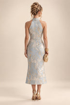 A-Line/Princess Scoop Neck Satin High-Low Mother of the Bride & Groom Dresses with Lace Appliques, Ruffles & Pleats (SHI22501633)