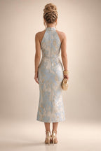 Jacquard A-Line/Princess Strapless Mini Homecoming Dresses with Bow & Pearls (SHI22370329)