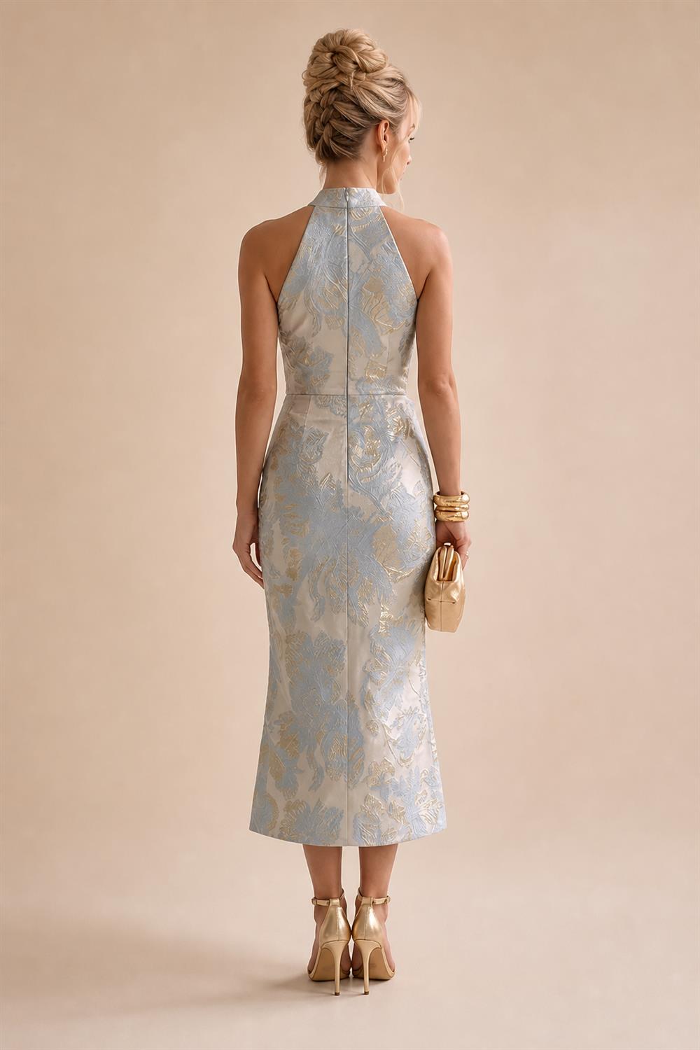 Floral Print A-Line/Princess Scoop Neck Floor-Length Mother of the Bride & Groom Dresses with Pockets (SHI22500916)