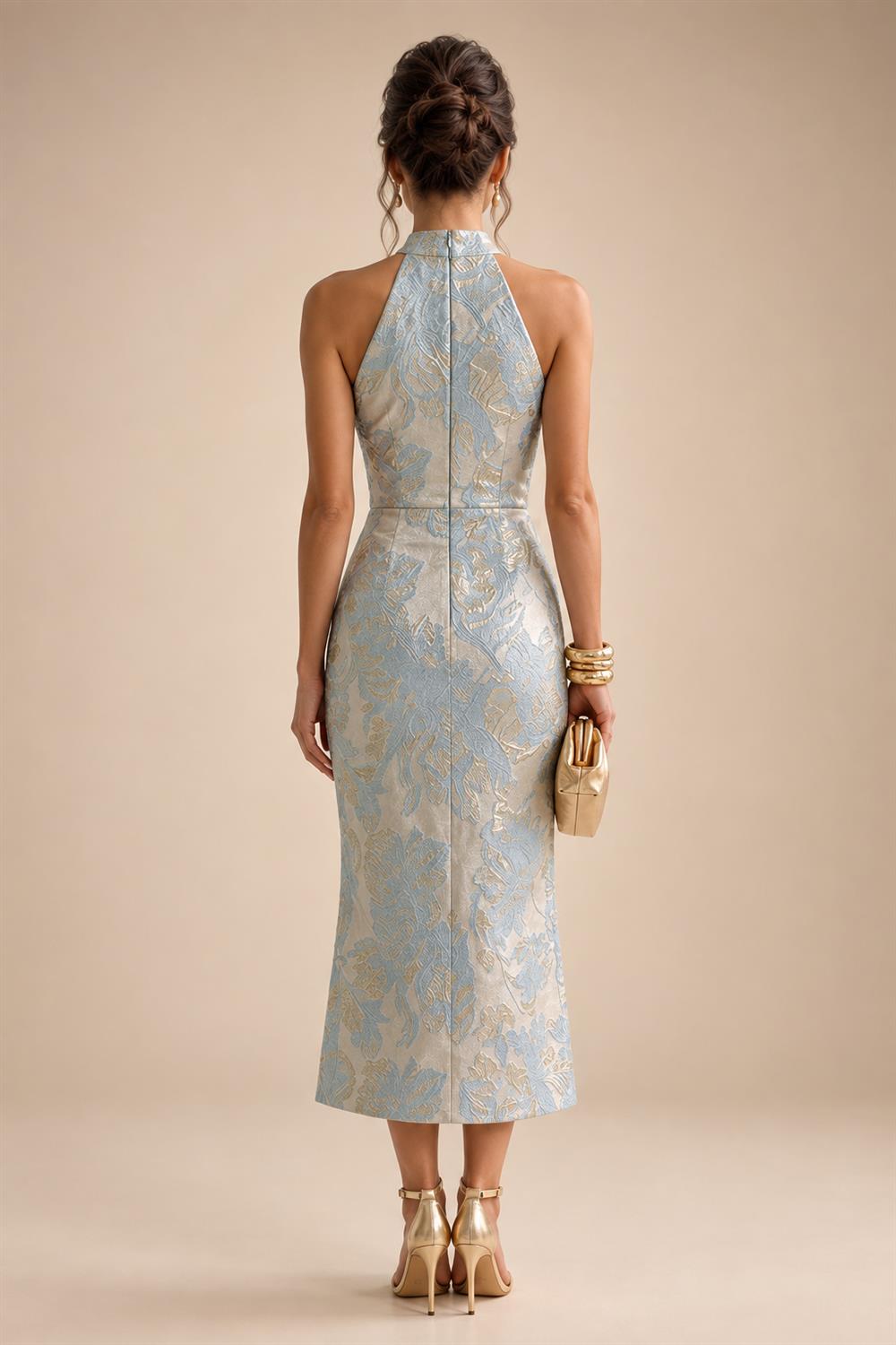 A-Line/Princess V-Neck Floral Print High-Low Mother of the Bride & Groom Dresses with Ruched Bodice (SHI22501569)