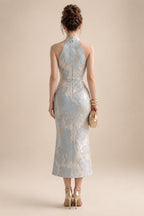 A Line Scoop 3/4 Sleeve Long Mixed Mother of the Bride Dresses with Sequins (SHI22500171)