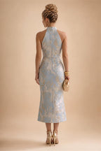 Sheath/Column Off Shoulder Stretch Jersey Floor-Length Mother of the Bride & Groom Dresses with Lace Appliques Sleeves & Slit (SHI22501550)