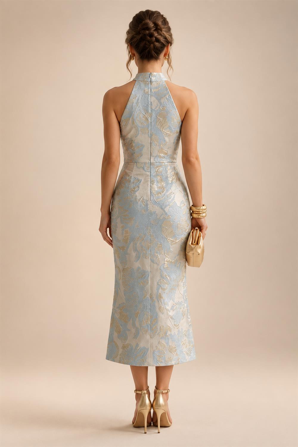 A-Line/Princess V-Neck Chiffon Maxi Mother of the Bride & Groom Dresses with Lace Appliques & Sweep Train (SHI22501644)