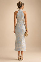 Jacquard A-Line/Princess V-Neck Floor-Length Mother of the Bride & Groom Dresses with Ruched Waist & Pockets (SHI22500984)
