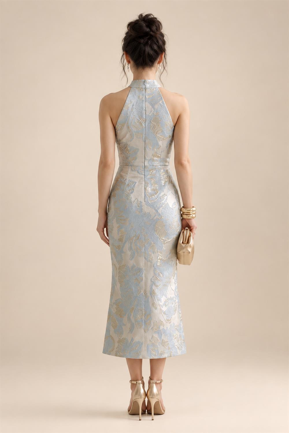 Sheath/Column Scoop Neck Lace Appliques Maxi Mother of the Bride & Groom Dresses with Ruched Waist & Sequin (SHI22501632)