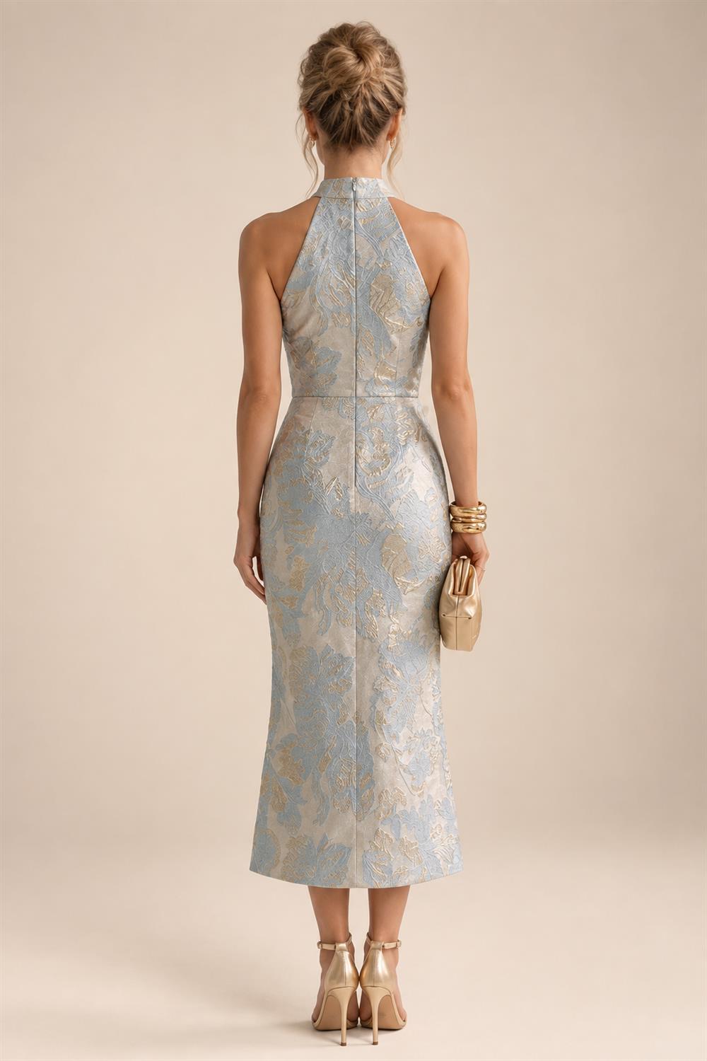 Sequin Floral A-Line/Princess V-Neck Floor-Length Mother of the Bride & Groom Dresses with 3D Flowers & Pleats (SHI22501348)