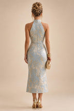 A-Line/Princess Scoop Neck Pleated Satin Evening Dresses with Sequins (SHI22500066)