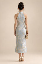 Sheath/Column Scoop Neck Lace Appliques Maxi Mother of the Bride & Groom Dresses with Ruched Waist & Sequin (SHI22501632)