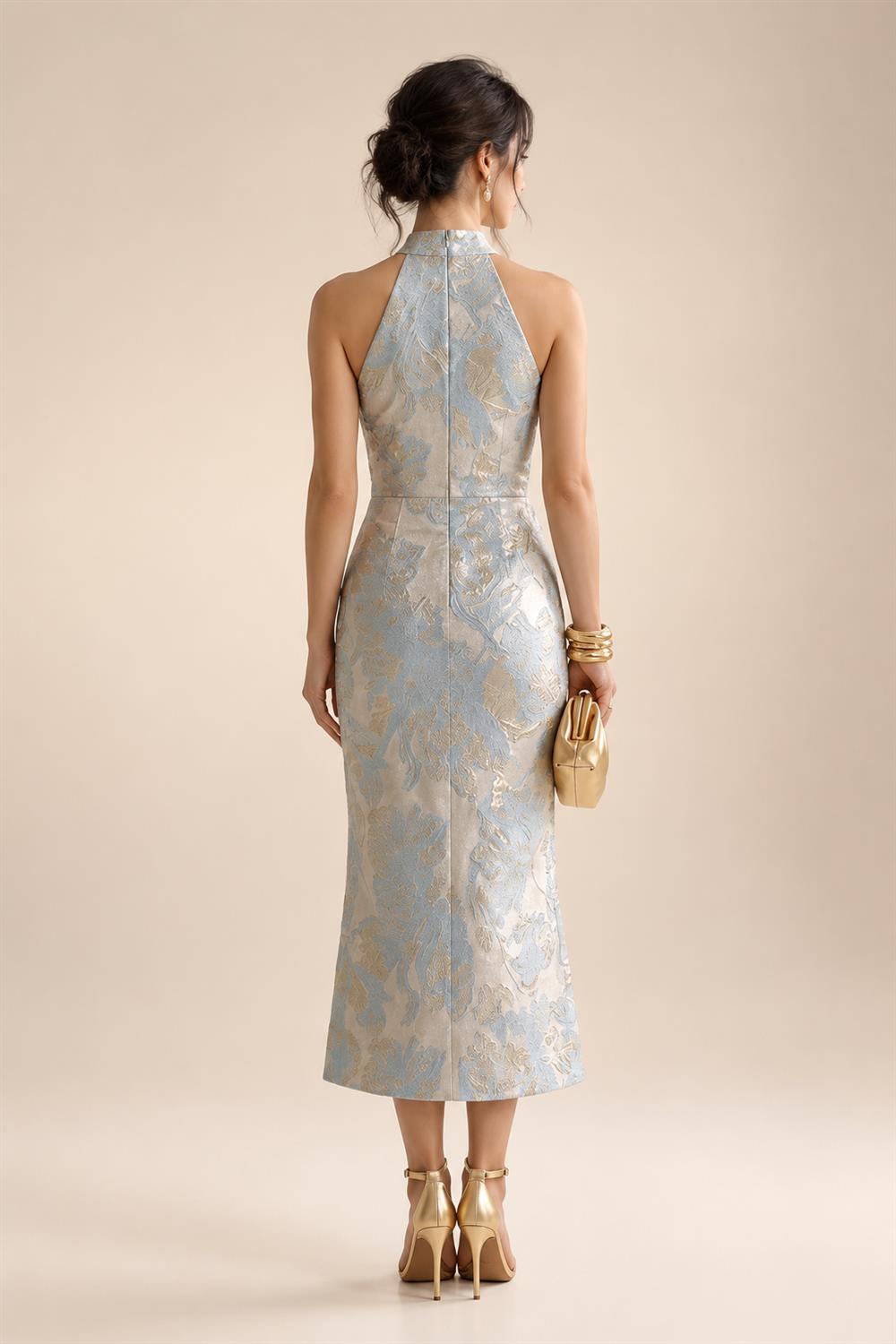 Jacquard Satin One Shoulder A-Line/Princess Long Mother of the Bride & Groom Dresses with Ruffles & Ruched Waist (SHIK25000465)