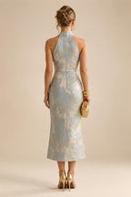 Jacquard Sheath Off the Shoulder Ruched Corset Mother of the Bride & Groom Dresses (SHI22500958)