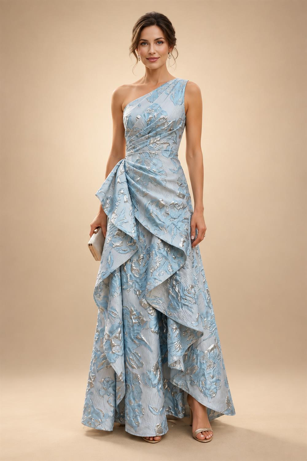 Two-Piece Mermaid Long Sleeve Floor-Length Mother of the Bride Dresses with Blazer Jacket (SHIA22500213)
