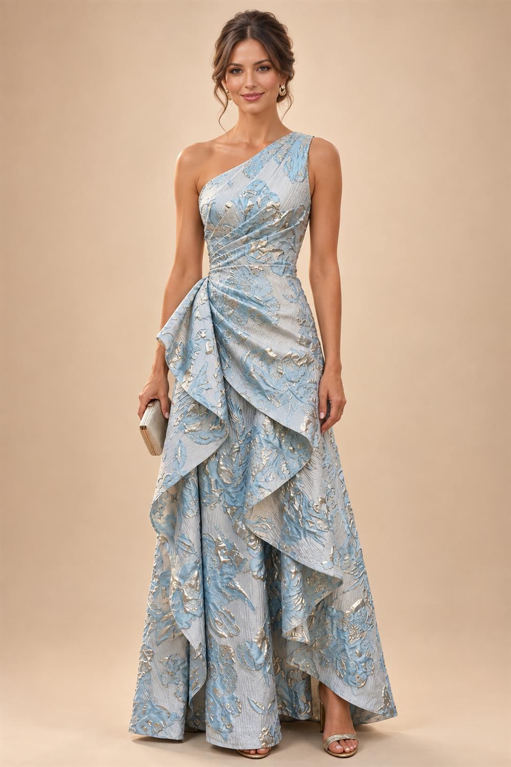 Satin Scoop Neck Mother of the Bride & Groom Dresses with 3D Flower (SHI22500338)