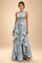 A-Line/Princess Scoop Neck Jacquard Floor-Length Mother of the Bride & Groom Dresses with Ruched Waist (SHI22501615)