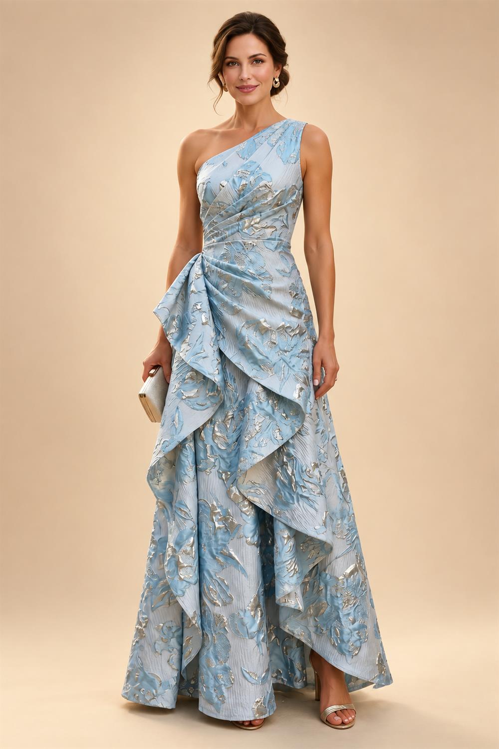 V Neck Chiffon Short Sleeves Mother of the Bride Dresses (SHIR1110366)