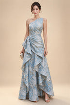 A-Line/Princess Scoop Neck Chiffon Floor-Length Mother of the Bride & Groom Dresses with Lace Appliques & Pleats (SHI22501611)