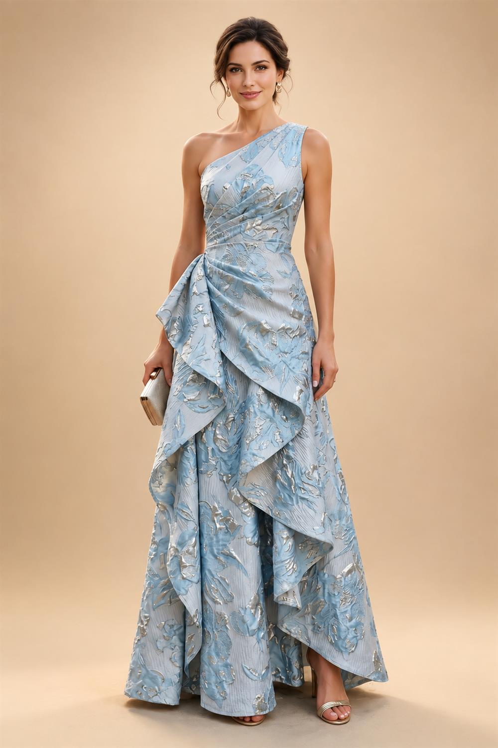Chiffon A-Line/Princess Scoop Neck Floor-Length Mother of the Bride & Groom Dresses with Floral Embroidery (SHI22501221)