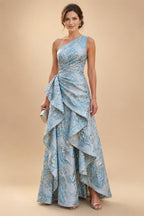 A-Line/Princess Off Shoulder Chiffon Floor-Length Mother of the Bride & Groom Dresses with Sequin, Lace Appliques & Pleats (SHI22501662)