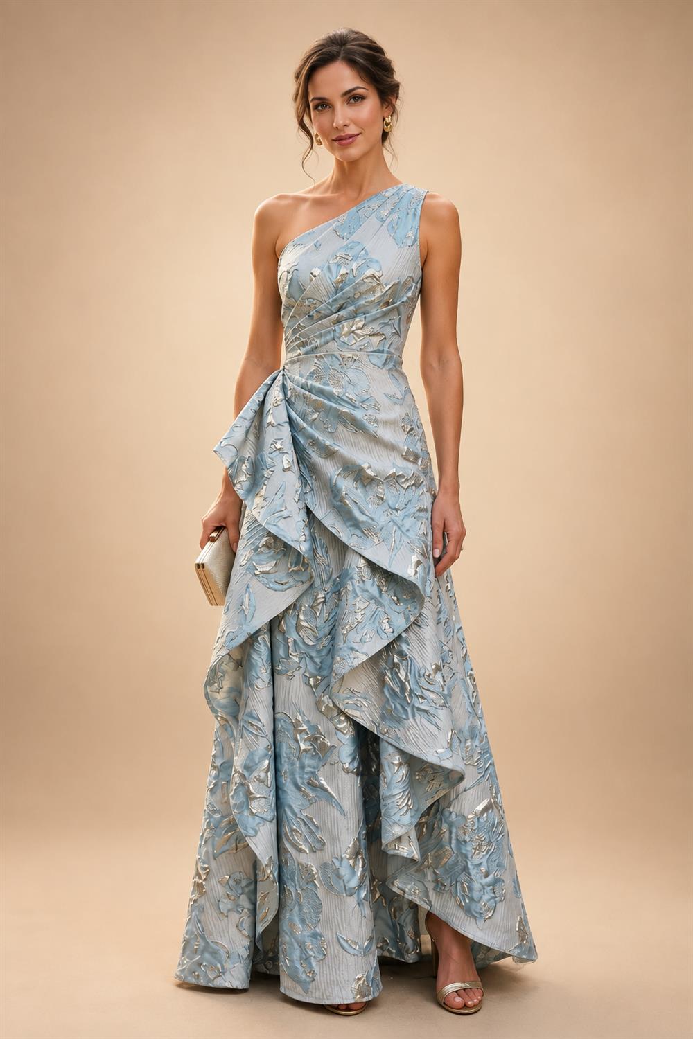 Chiffon Lace A-Line/Princess Off Shoulder Long Mother of the Bride & Groom Dresses with Ruched Waist & Sweep Train (SHI22501250)