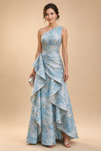 Floral Print Sheath/Column Scoop Neck Floor-Length Mother of the Bride & Groom Dresses with Ruched Waist (SHI22501153)