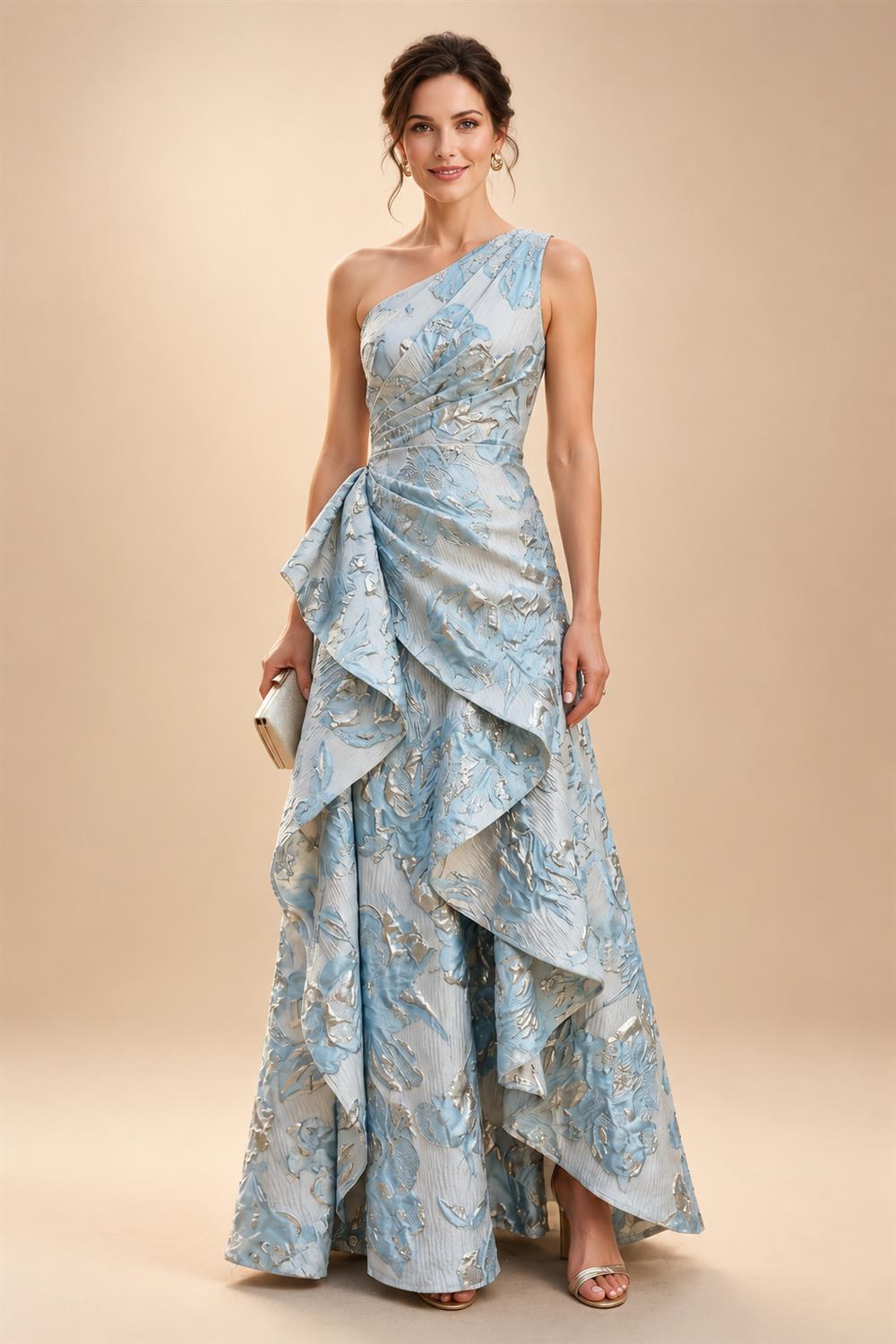 A-Line/Princess Off Shoulder Satin Maxi Mother of the Bride & Groom Dresses with Ruched Bodice, Belt, Rhinestone & Pleats (SHI22501647)