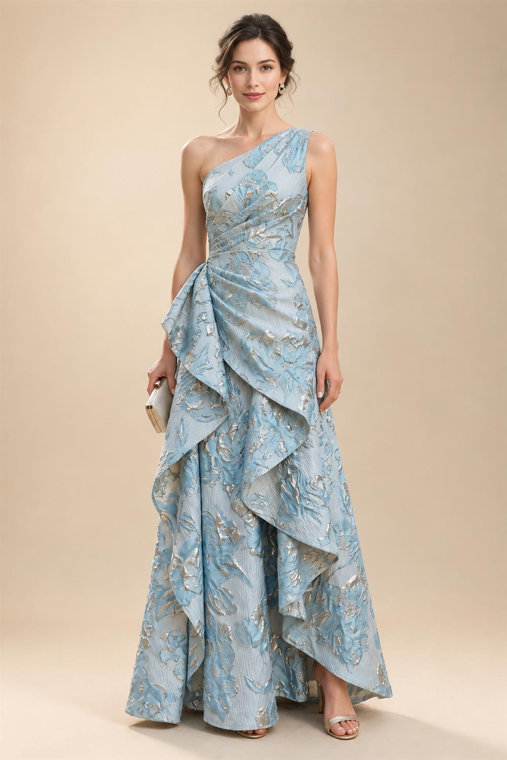 Sheath Silk Off Shoulder Ruched Maxi Mother of the Bride & Groom Dresses (SHI22500808)