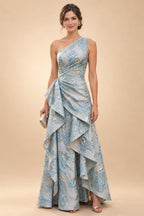 A-Line/Princess V-Neck Chiffon Maxi Mother of the Bride & Groom Dresses with Lace Appliques & Sweep Train (SHI22501644)