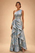 Sequin Floral A-Line/Princess V-Neck Floor-Length Mother of the Bride & Groom Dresses with 3D Flowers & Pleats (SHI22501348)