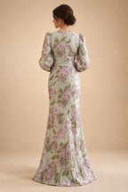 A-Line/Princess V-Neck Floral Embroidery Maxi Mother of the Bride & Groom Dresses with Ruched Waist (SHI22501624)