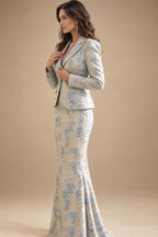 Two-Piece Mermaid Long Sleeve Floor-Length Mother of the Bride Dresses with Blazer Jacket (SHIA22500213)