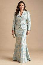 Two-Piece Mermaid Long Sleeve Floor-Length Mother of the Bride Dresses with Blazer Jacket (SHIA22500213)