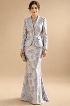 Two-Piece Mermaid Long Sleeve Floor-Length Mother of the Bride Dresses with Blazer Jacket (SHIA22500213)