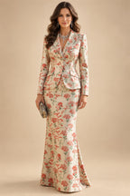 Two-Piece Mermaid Long Sleeve Floor-Length Mother of the Bride Dresses with Blazer Jacket (SHIA22500213)
