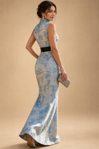 Two-Piece Mermaid Long Sleeve Floor-Length Mother of the Bride Dresses with Blazer Jacket (SHIA22500213)