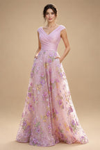 A-Line Floral Sequin Lace Floor-Length Mother of the Bride & Groom Dresses with Ruched Satin Bodice (SHI22500639)