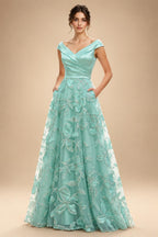 A-Line Floral Sequin Lace Floor-Length Mother of the Bride & Groom Dresses with Ruched Satin Bodice (SHI22500639)