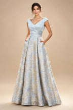 A-Line Floral Sequin Lace Floor-Length Mother of the Bride & Groom Dresses with Ruched Satin Bodice (SHI22500639)